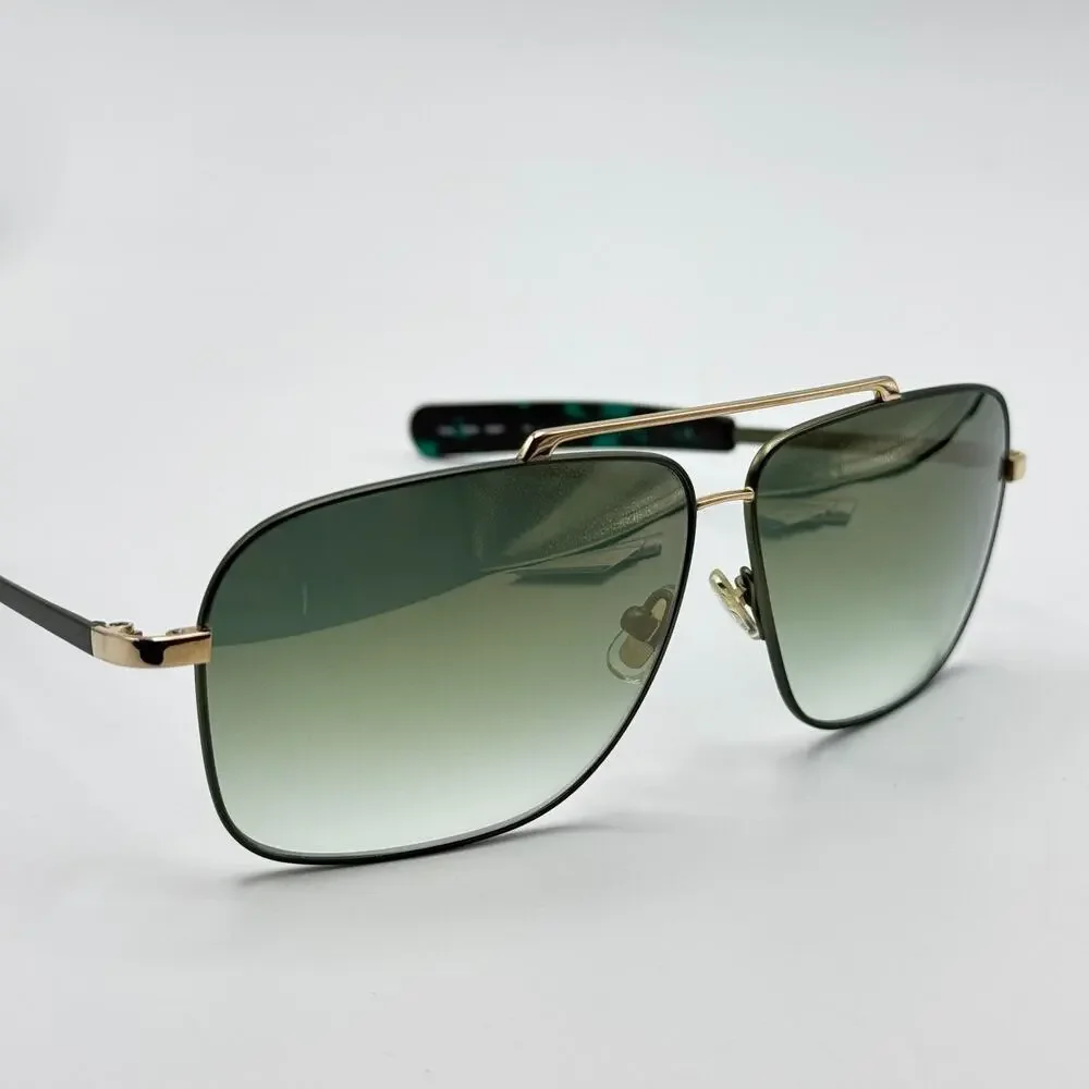 Morgenthal Frederics Sunglasses Mohawk 73 Olive Gold Aviator Gradient Lens 62mm